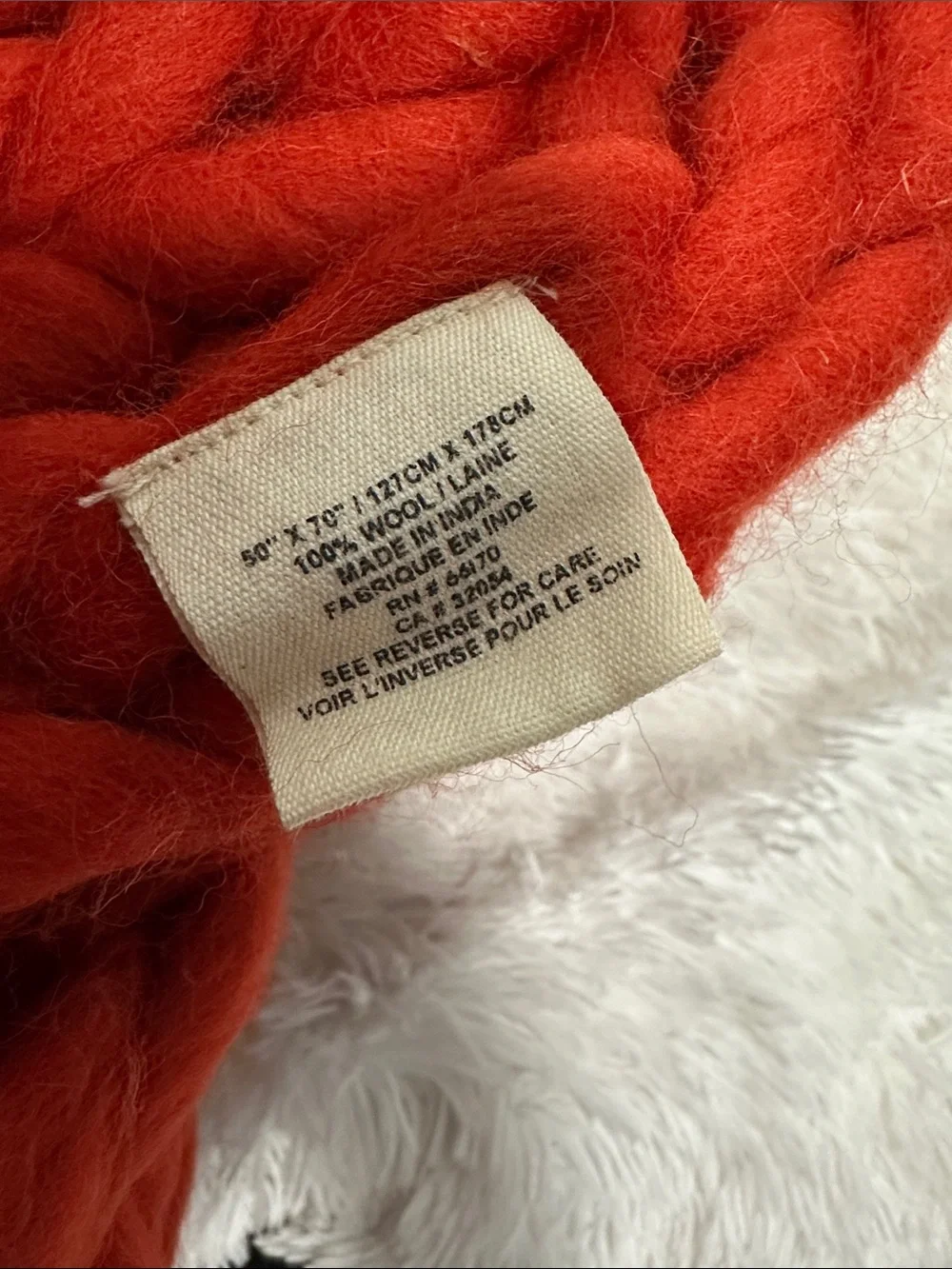 🥕 NWT Anthropologie Chunky Cable Knit Throw Blanket 50”x70”